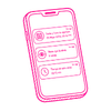 Icono celular con notificaciones — seguimiento de invitados en invitación digital