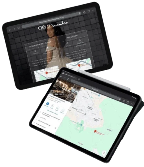 Vista previa imagen ipad muestra el responsive en invitación digital